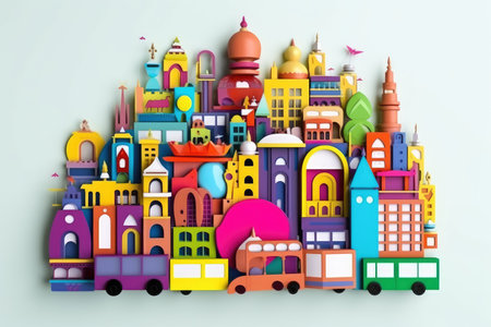 layered paper cutout islamic greeting card for Ramadan kareem or ied mubarak backgroundの素材