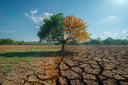 climate change impact on more and worse environment professional photographyの素材