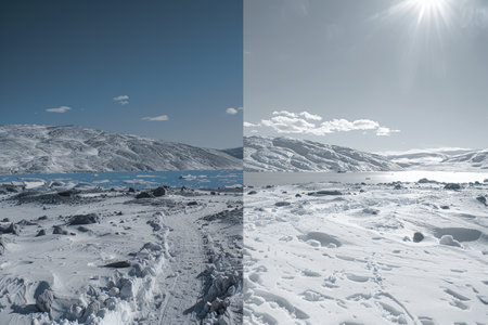 Climate change melting glaciers faster professional photographyの素材