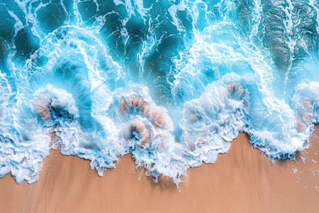 beautiful calm ocean beach view on a sunny day professional photographyの素材