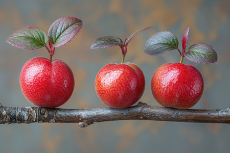 plum in the middle of the tree garden professional photographyの素材
