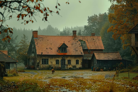 views of neat lawns and trees professional photographyの素材