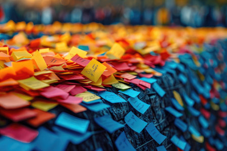 colorful sticky notes post it notes professional photographyの素材