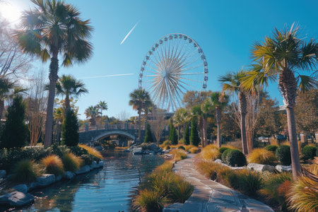 Ferris wheel high in the sky professional photographyの素材