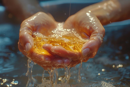 hand washing with water professional photographyの素材