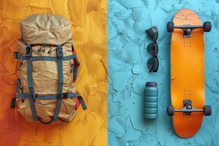 back to school with backpack background professional photographyの素材