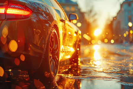 car driving exposure lights professional photographyの素材