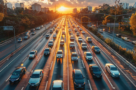 car driving on the highway professional photographyの素材