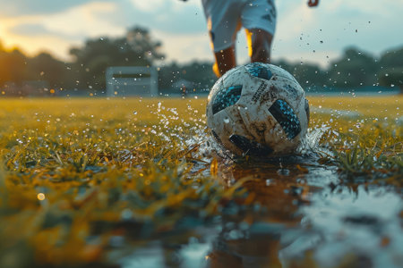 soccer league competition matches professional photographyの素材