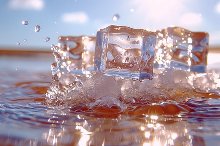 freshly frozen ice cube professional photographyの素材