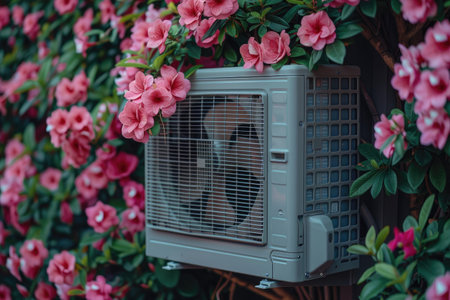 Blossoms Adorning an Air Conditionerの素材