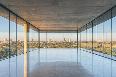 Modern Building With Floor-to-Ceiling Windows Offering Panoramic City Viewsの素材
