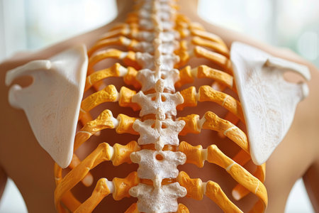 Close-up of a Human Rib Cage and Spineの素材