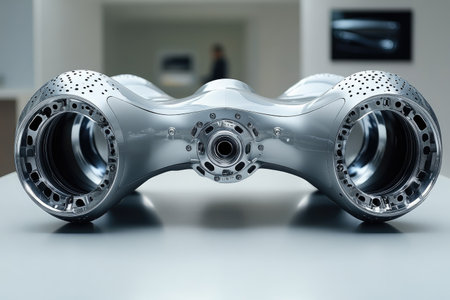 Close-up of white gyroscope. 3d rendering.の素材