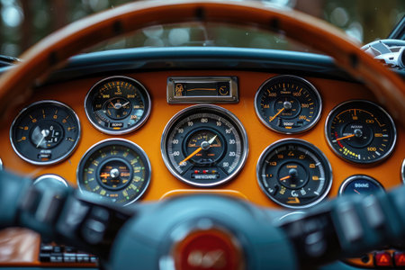 Dashboard of a large commercial truck, multiple dials, gauges, utilitarian. Avoid any design that closely resembles specific commercial vehicle brands. Ensure that no recognizable logos or trademarked designs are visible. --no brand --chaos 35 --ar 3:2 --raw --stylize 750 --v 6 Job ID: 5f62cdb0-6526-461d-b7d2-7c28136f3dd9の素材