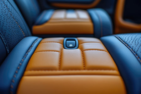 Interior of a car's center armrest, storage compartment, soft padding. Avoid any design that closely resembles specific commercial vehicle brands. Ensure that no recognizable logos or trademarked designs are visible. --no brand --chaos 35 --ar 3:2 --raw --stylize 750 --v 6.1 Job ID: dcf63a54-b3e1-4017-a295-db148837964bの素材