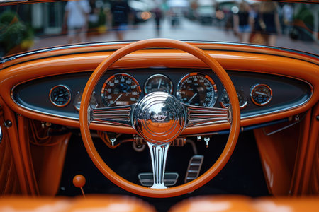 Dashboard of a custom hot rod, retro gauges, exposed wiring, stripped down. Avoid any design that closely resembles specific commercial vehicle brands. Ensure that no recognizable logos or trademarked designs are visible. --no brand --chaos 35 --ar 3:2 --raw --stylize 750 --v 6 Job ID: 0fd8fc90-4cd1-4635-940f-fc8ba37e76ffの素材