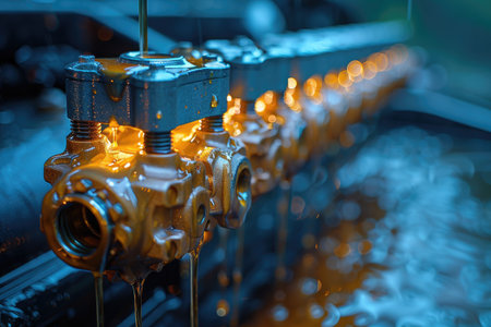 Industrial 3D printer printing water. 3D printer printing water.の素材