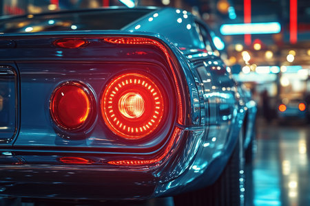 Rear lights of a classic muscle car, distinctive design, red glow. Avoid any design that closely resembles specific commercial vehicle brands. Ensure that no recognizable logos or trademarked designs are visible. --no brand --chaos 35 --ar 3:2 --raw --stylize 750 --v 6.1 Job ID: 55ae4039-2671-4d96-9c88-76d078f3207fの素材