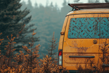 Rear view of a vintage delivery van, classic branding area (empty), rustic charm. Avoid any design that closely resembles specific commercial vehicle brands. Ensure that no recognizable logos or trademarked designs are visible. --no brand --chaos 35 --ar 3:2 --raw --stylize 750 --v 6.1 Job ID: 081e758d-9f26-4481-a98e-05dfbde89cc6の素材