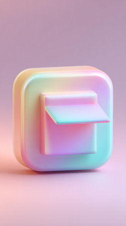 A vibrant 3D rendered box with a pastel color palette, perfect for abstract design and visual projects.の素材