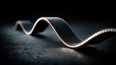 A striking image featuring a sinuous, dark-toned line against a textured background, creating a sense of movement and depth.の素材