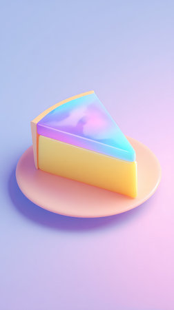 A beautiful and colorful slice of cake on a pink plate, perfect for dessert.の素材
