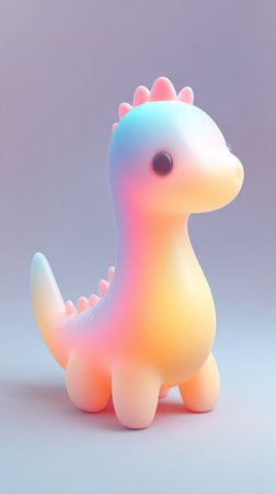 A charming pastel-colored dinosaur toy, perfect for children and collectors. The design is cute and playful.の素材