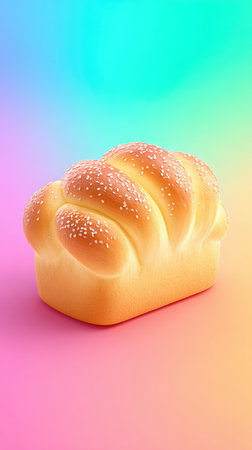 Delicious golden braided bread with sugar sprinkles, perfect for breakfast or a snack.の素材