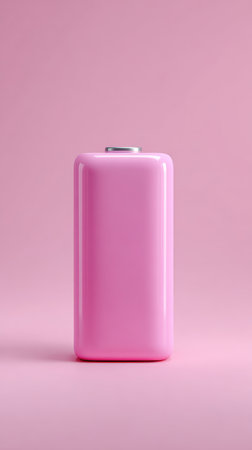 A vibrant pink battery stands out against a matching pink backdrop, creating a clean and modern aesthetic.の素材