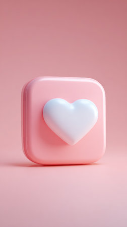 A pink heart icon on a pink background, perfect for design.の素材