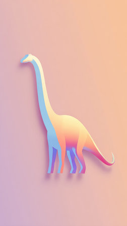A colorful illustration of a dinosaur against a soft gradient backdrop, perfect for design projects.の素材