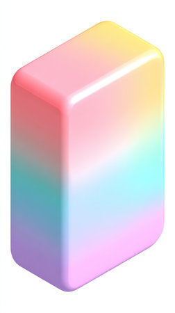 A vibrant, abstract cube with a smooth gradient, perfect for modern design and visual interest.の素材
