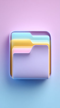 A vibrant and stylish folder icon, perfect for digital design and user interfaces.の素材