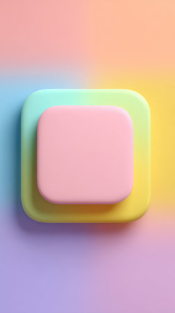 Abstract composition featuring layered squares in pastel colors, creating a visually appealing design.の素材