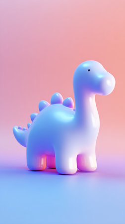A charming dinosaur toy with a soft gradient background, perfect for childrens designs.の素材