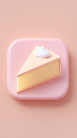A slice of cake on a pink plate, perfect for dessert lovers. Sweet and delicious.の素材