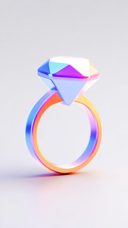 A stunning diamond ring, perfect for engagements or special occasions. Captures the brilliance and beauty of the gemstone.の素材