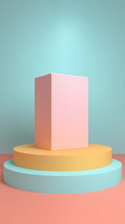 A minimalist composition featuring geometric shapes in pastel colors, creating a visually appealing and balanced design.の素材