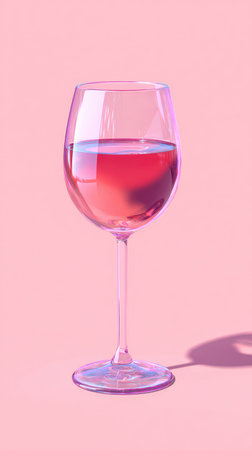 A beautifully lit wine glass filled with rosの素材