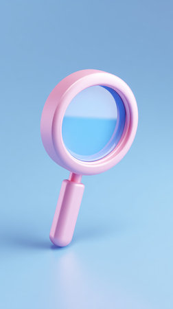 A detailed illustration of a magnifying glass, perfect for design and concept projects.の素材