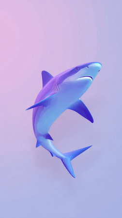 A stunning image of a shark, captured in vibrant detail, showcasing its sleek form and powerful presence.の素材