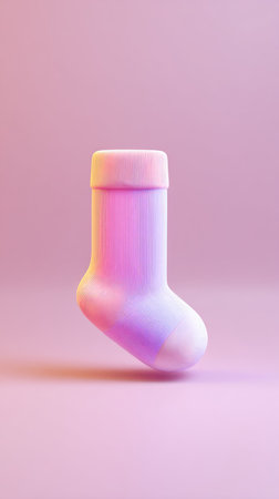 A minimalist pink boot sculpture against a matching pink backdrop, illuminated by soft, diffused lighting.の素材