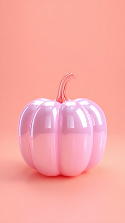 A beautiful pink pumpkin, ideal for fall decorations and seasonal themes. The image showcases the pumpkins shape and color.の素材
