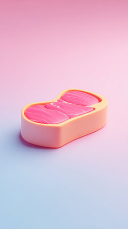 A pink soap bar on a gradient background, perfect for beauty and hygiene.の素材