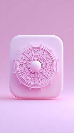 A close-up of a pink safe icon with a detailed circular design, perfect for security or financial themes.の素材