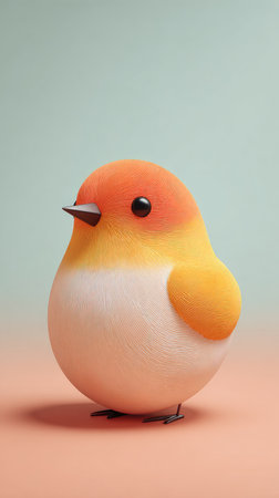 A charming and adorable bird with vibrant orange and yellow plumage, perfect for any project.の素材