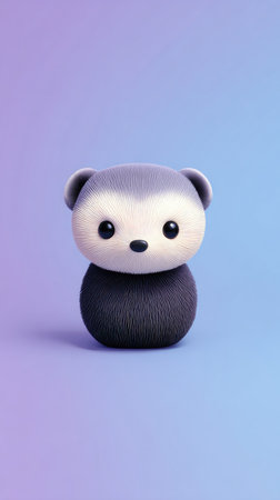 A charming cartoon ferret figure, set against a soft purple backdrop, perfect for various creative projects.の素材