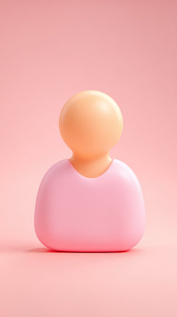 A minimalist pink figure on a pink background, simple shapes and design.の素材