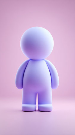A charming 3D render of a simple, stylized cartoon character, perfect for various creative projects.の素材